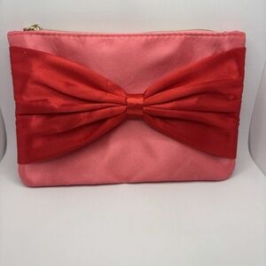 Ipsy Red Bow Pink Make Up Bag